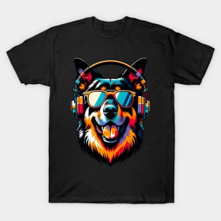 Deutscher Wachtelhund Smiling DJ in Japanese Art T-Shirt